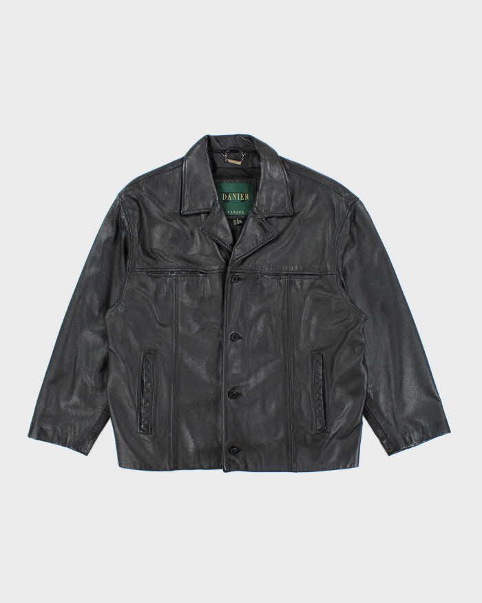 Vintage Danier Heavyweight Button Up Leather Jacket - L