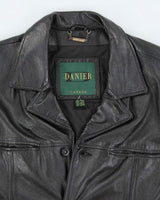 Vintage Danier Heavyweight Button Up Leather Jacket - L