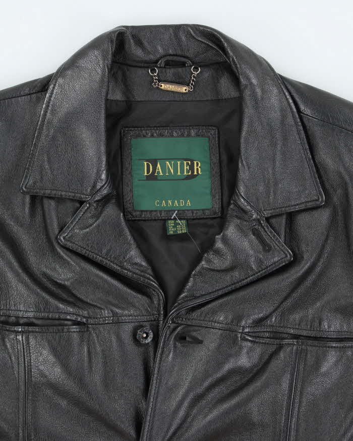 Vintage Danier Heavyweight Button Up Leather Jacket - L