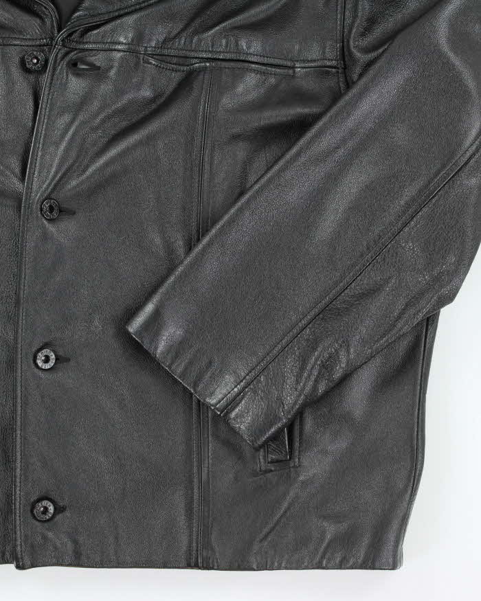 Vintage Danier Heavyweight Button Up Leather Jacket - L
