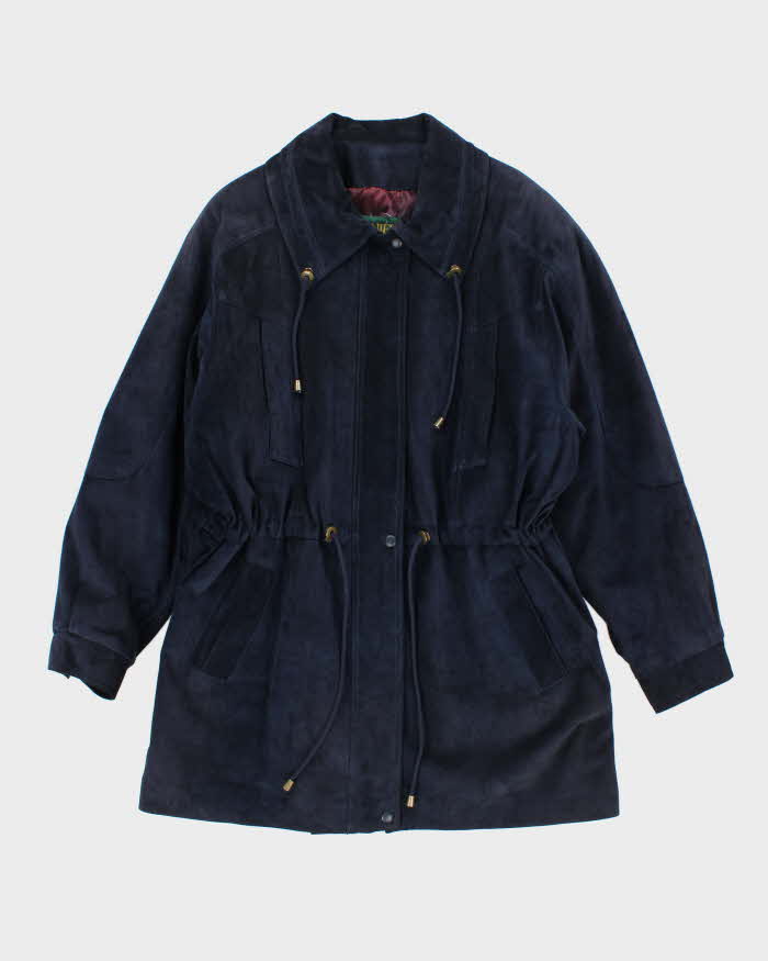 Vintage Danier Heavyweight Blue Suede Anorak Jacket - L
