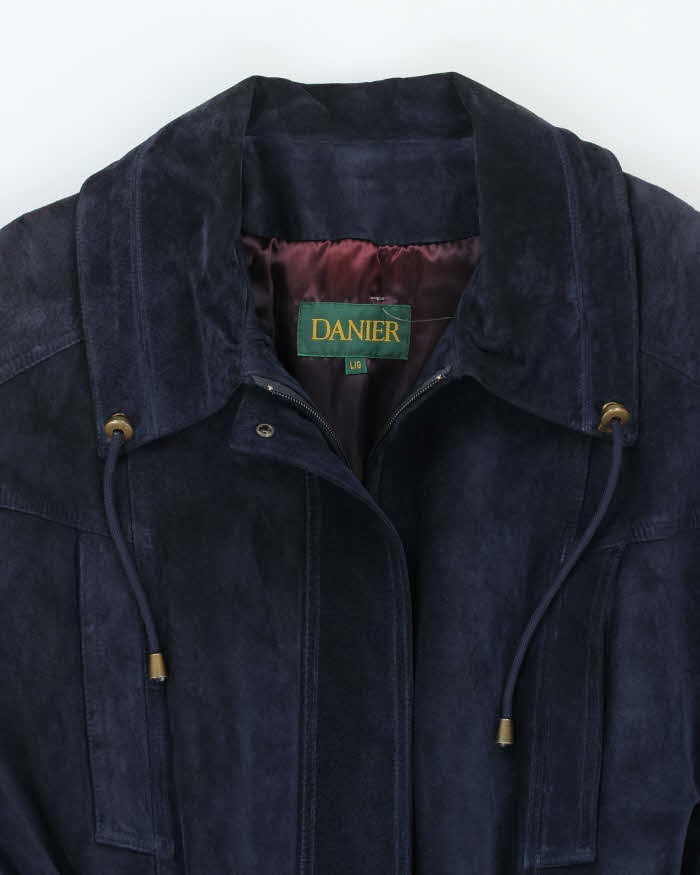 Vintage Danier Heavyweight Blue Suede Anorak Jacket - L