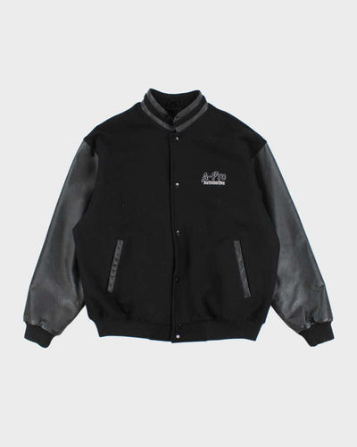 Vintage 90's North End Heavyweight Embroidered Wool Blend Leather Varsity Jacket - XL