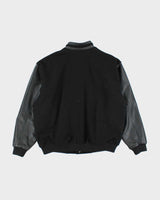 Vintage 90's North End Heavyweight Embroidered Wool Blend Leather Varsity Jacket - XL