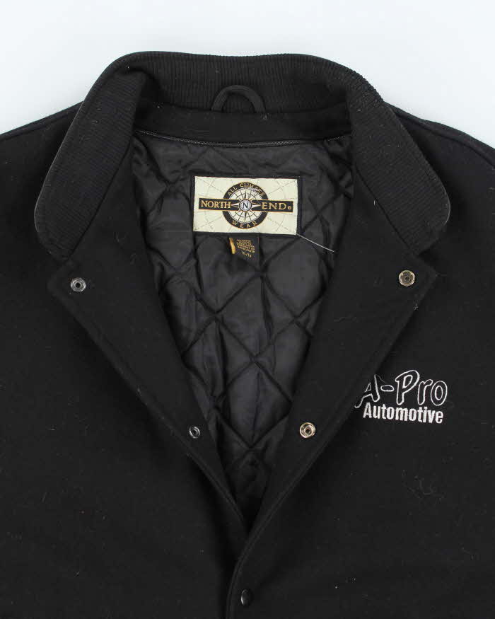 Vintage 90's North End Heavyweight Embroidered Wool Blend Leather Varsity Jacket - XL