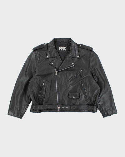 Vintage 90's FMC Heavyweight Oversized Leather Biker Jacket - XL