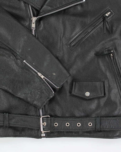 Vintage 90's FMC Heavyweight Oversized Leather Biker Jacket - XL