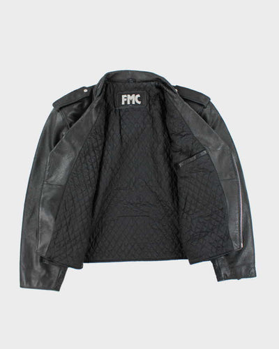 Vintage 90's FMC Heavyweight Oversized Leather Biker Jacket - XL