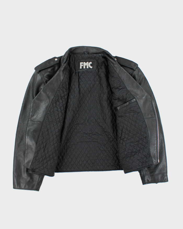 Vintage 90's FMC Heavyweight Oversized Leather Biker Jacket - XL