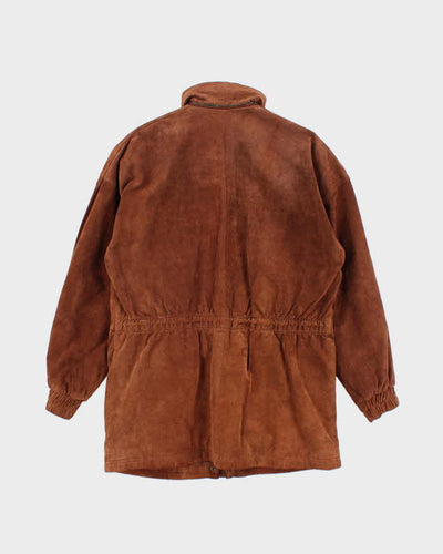 Vintage 90's Heavyweight Multi Pocket Lined Suede Jacket - M