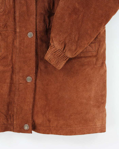 Vintage 90's Heavyweight Multi Pocket Lined Suede Jacket - M