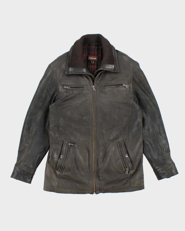 Vintage 90's Danier Heavyweight Lined Zip Up Leather Jacket - M
