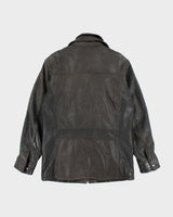 Vintage 90's Danier Heavyweight Lined Zip Up Leather Jacket - M