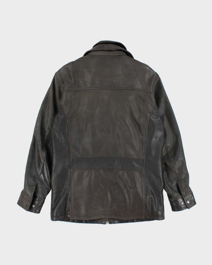 Vintage 90's Danier Heavyweight Lined Zip Up Leather Jacket - M