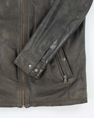 Vintage 90's Danier Heavyweight Lined Zip Up Leather Jacket - M