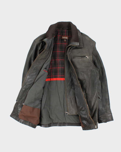 Vintage 90's Danier Heavyweight Lined Zip Up Leather Jacket - M