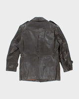 Vintage 70's Golden Bear Heavyweight Lined Leather Button Up Jacket - M