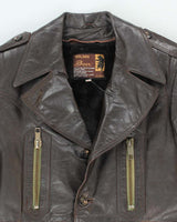 Vintage 70's Golden Bear Heavyweight Lined Leather Button Up Jacket - M