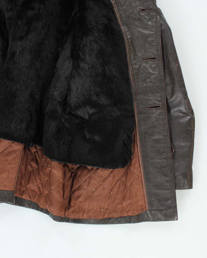 Vintage 70's Golden Bear Heavyweight Lined Leather Button Up Jacket - M