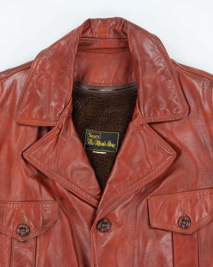 Vintage Sears Lined Leather Jacket - L