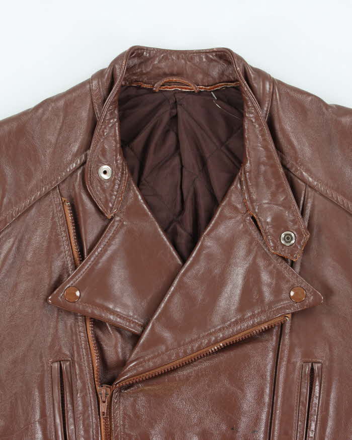 Vintage The Leather Factory Brown Leather Jacket - L