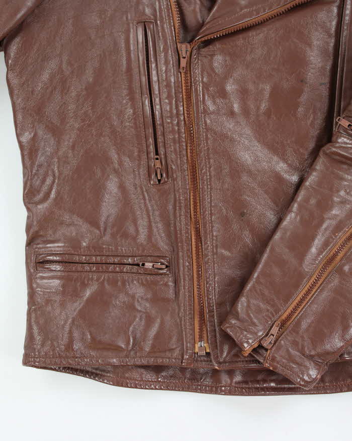 Vintage The Leather Factory Brown Leather Jacket - L