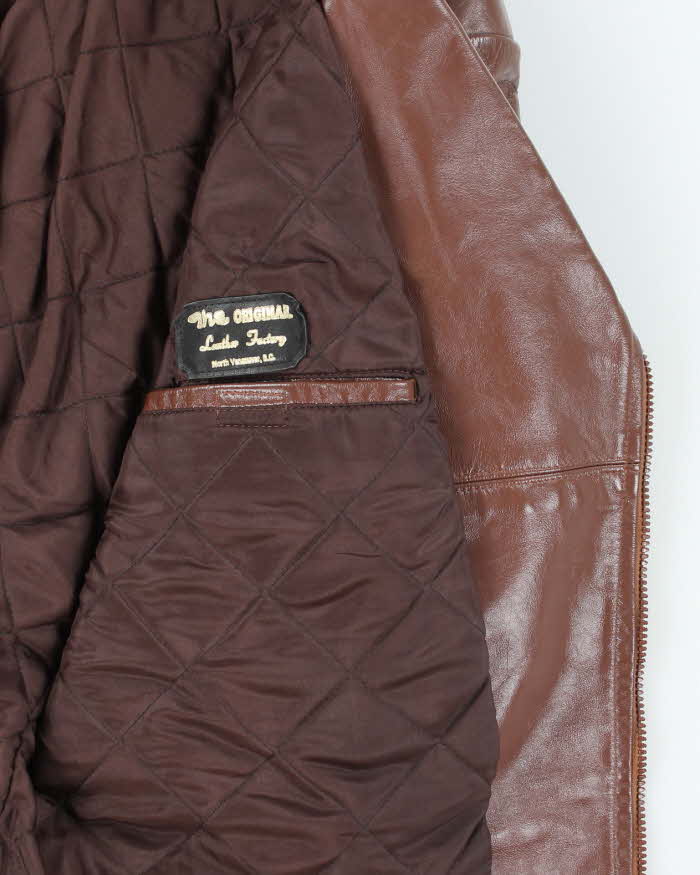 Vintage The Leather Factory Brown Leather Jacket - L