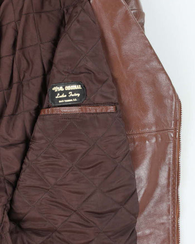 Vintage The Leather Factory Brown Leather Jacket - L
