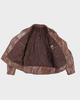 Vintage The Leather Factory Brown Leather Jacket - L