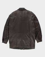 Vintage Danier Brown Leather Coat - XL