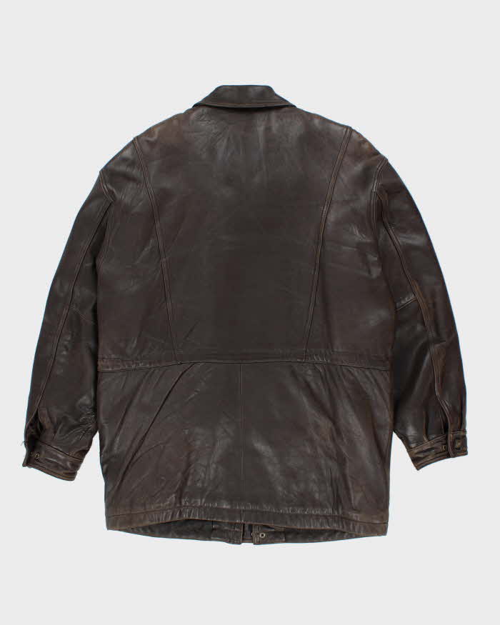 Vintage Danier Brown Leather Coat - XL