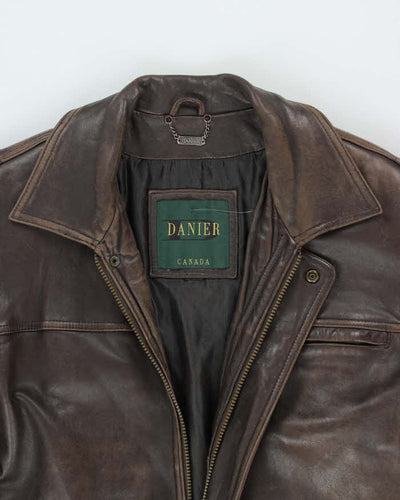 Vintage Danier Brown Leather Coat - XL