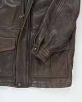 Vintage Danier Brown Leather Coat - XL