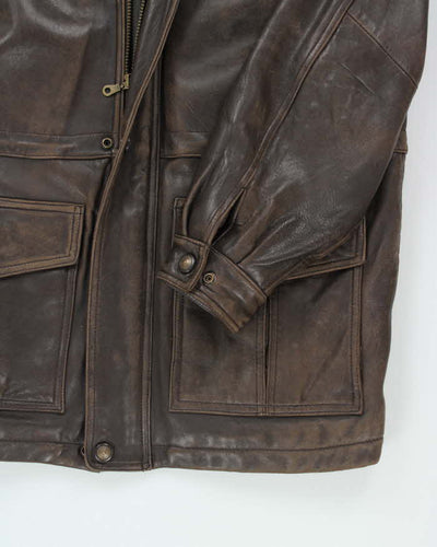 Vintage Danier Brown Leather Coat - XL
