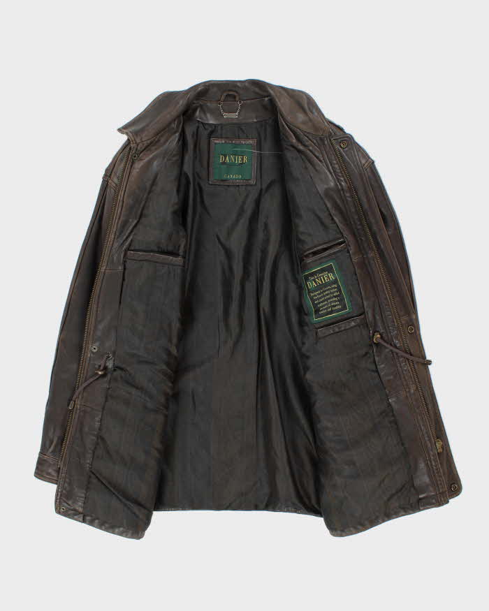 Vintage Danier Brown Leather Coat - XL