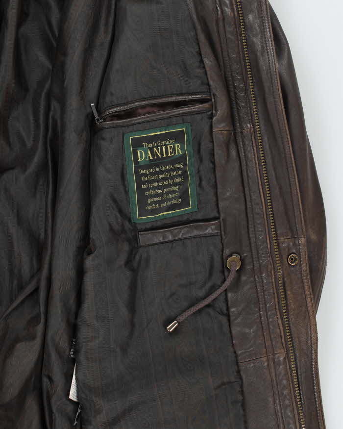 Vintage Danier Brown Leather Coat - XL