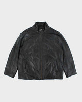 Vintage Danier Black Leather Jacket - XXL