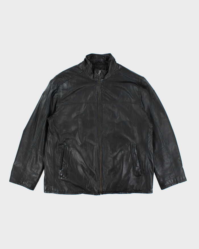 Vintage Danier Black Leather Jacket - XXL