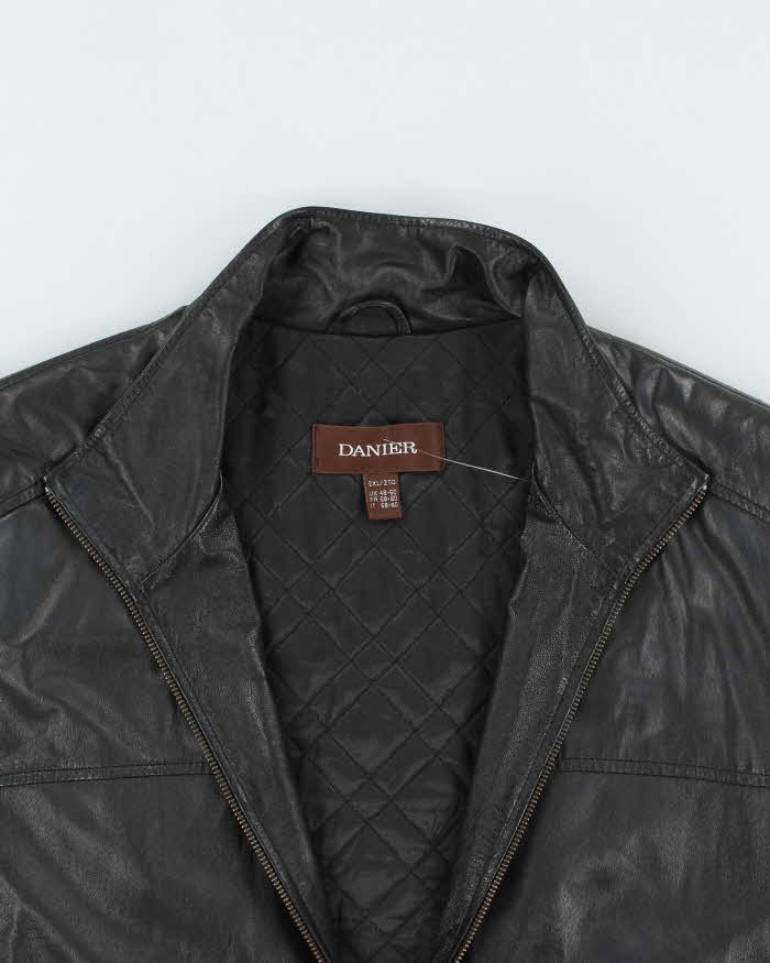 Vintage Danier Black Leather Jacket - XXL