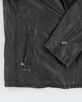 Vintage Danier Black Leather Jacket - XXL