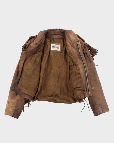 Vintage 80's Open Wilson Leather Fringed Jacket - L