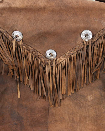 Vintage 80's Open Wilson Leather Fringed Jacket - L