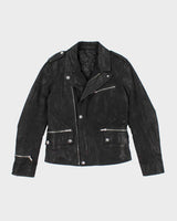 Vintage Alexander McQueen Brushed Leather Biker Zip Up Jacket - M