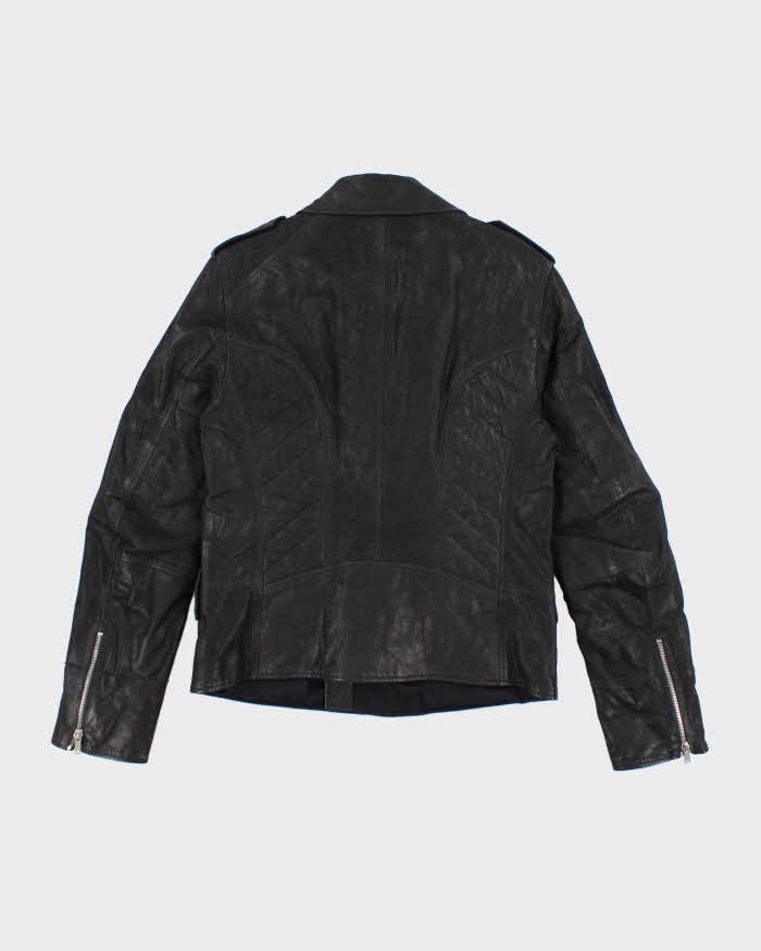 Vintage Alexander McQueen Brushed Leather Biker Zip Up Jacket - M