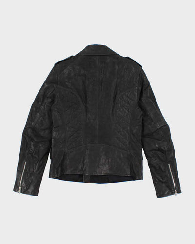 Vintage Alexander McQueen Brushed Leather Biker Zip Up Jacket - M