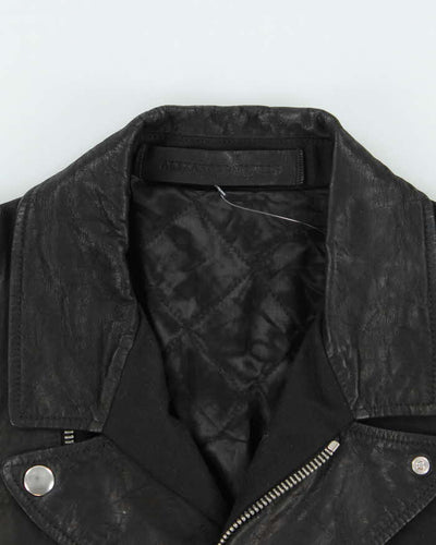 Vintage Alexander McQueen Brushed Leather Biker Zip Up Jacket - M