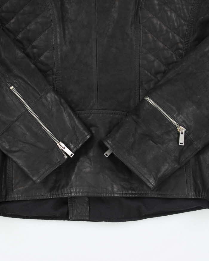 Vintage Alexander McQueen Brushed Leather Biker Zip Up Jacket - M