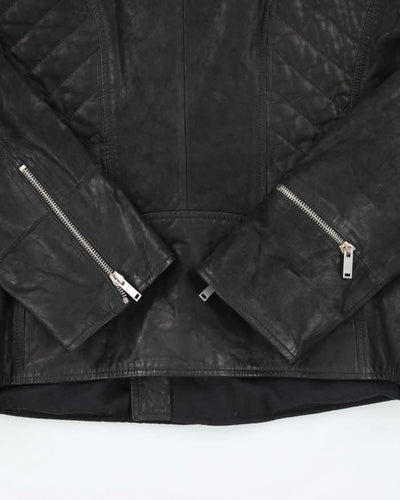 Vintage Alexander McQueen Brushed Leather Biker Zip Up Jacket - M