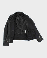 Vintage Alexander McQueen Brushed Leather Biker Zip Up Jacket - M