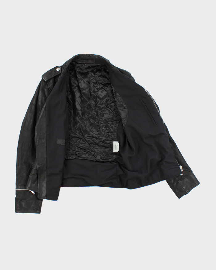 Vintage Alexander McQueen Brushed Leather Biker Zip Up Jacket - M